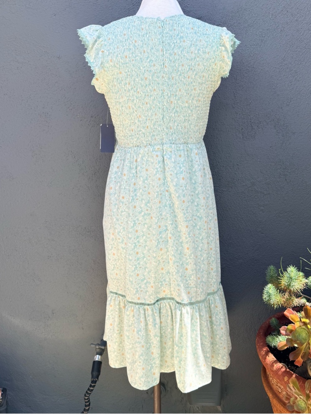 Melrose and Market Light Blue Floral Smocked Dress - Picture 3 of 12